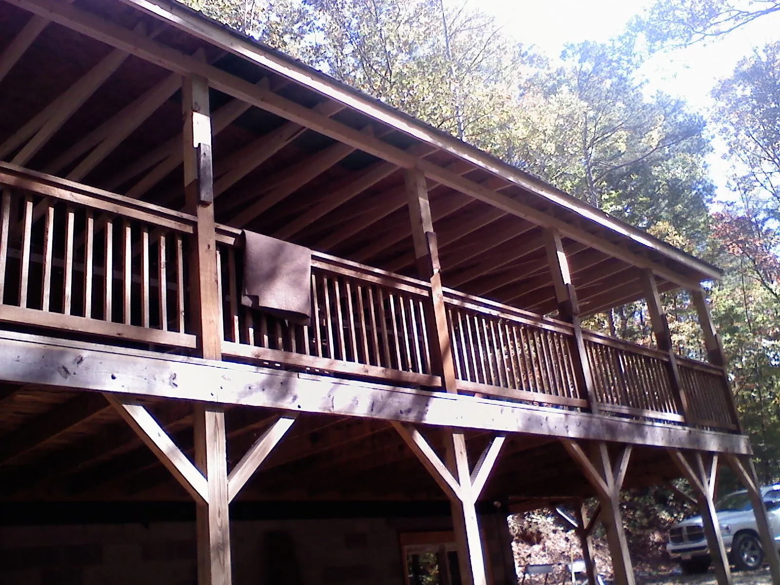 Timber framing under a new elevated porch and deck — Roof Leak Repair in Burkburnett by Roofing Brothers